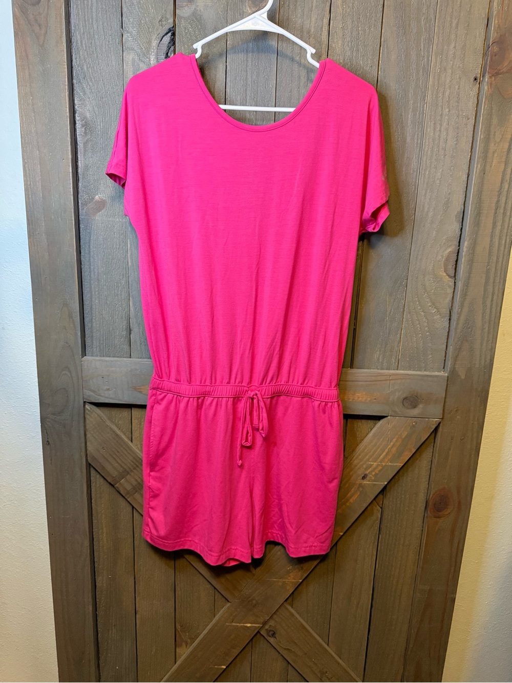 Columbia Hot Pink Short Sleeve Drawstring Romper